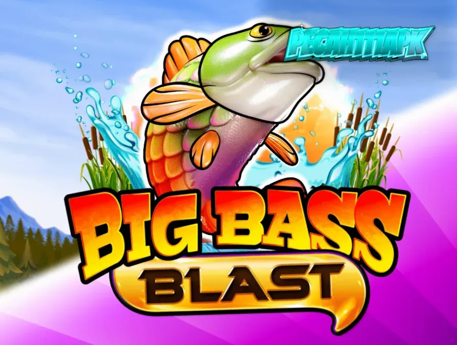 Tampilan visual slot Big Bass Blast dengan tema memancing futuristik